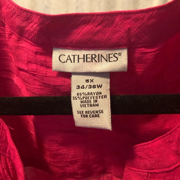 Catherine’s Sleeveless Tunic, Berry Pink, Plus Size 5X - Picture 3 of 3